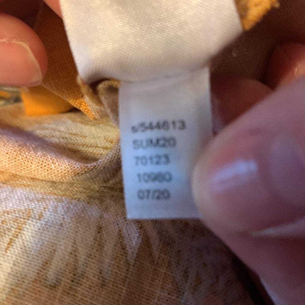 Ann Taylor Palm Tree Ruffle Collar Shell Size Large Petite - Picture 10 of 13